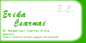 erika csarnai business card